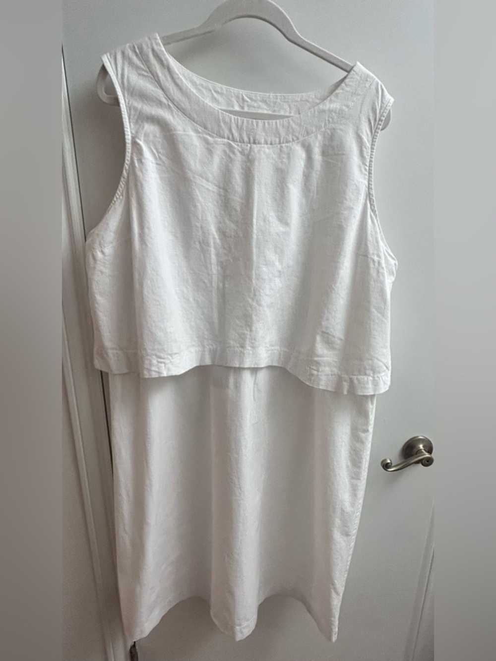 Blair Tiered Shift White Dress women's clothing xl